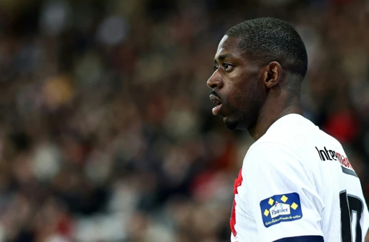 L'attaquant du Paris Saint-Germain Ousmane Dembélé le 1er avril 2025 contre l'USL Dunkerque, à Villeneuve-d'Ascq, en demi-finale de la Coupe de France