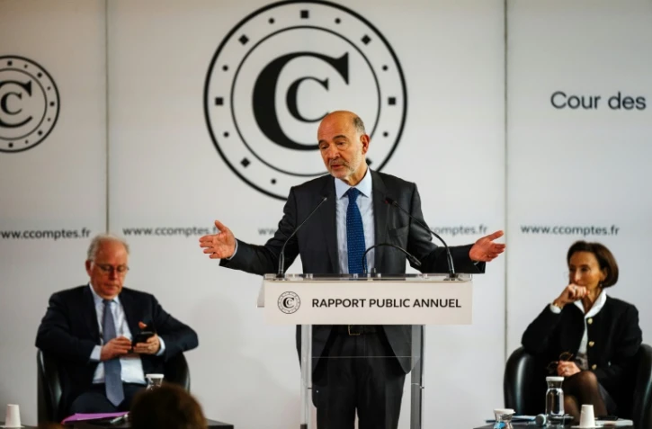 Le président de la Cour des Comptes Pierre Moscovici à Paris le 12 mars 2024
