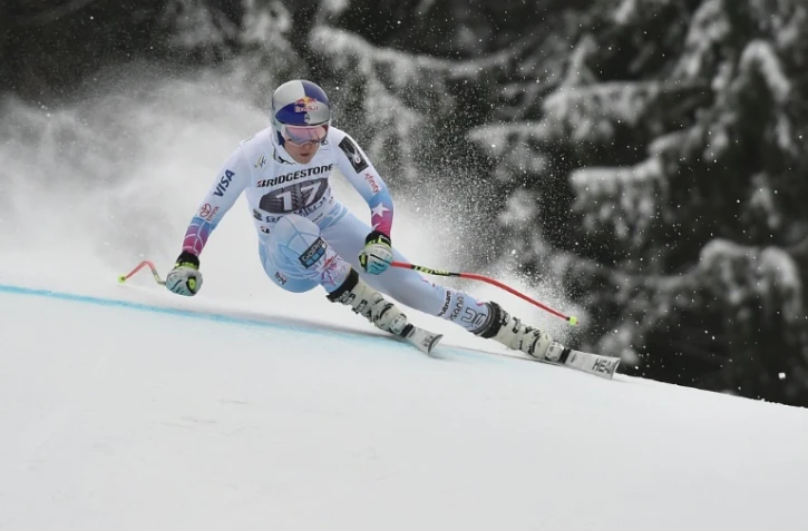 L'Américaine Lindsey Vonn durant la 1re descente de Garmisch-Partenkirchen en Allemagne, le 3 février 2018