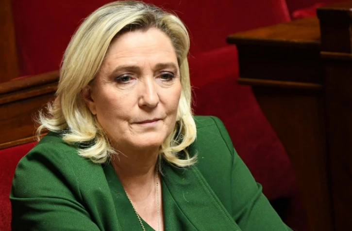 La présidente du groupe Rassemblement national Marine Le Pen à l'Assemblée, le 2 mai 2023