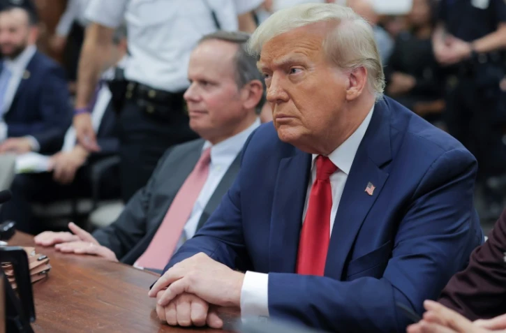 L'ex-président américain Donald Trump lors d'une audience à son procès civil pour fraudes, à New York, le 17 octobre 2023