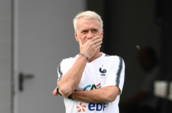 Le sélectionneur français Didier Deschamps à l'entraînement, le 22 juin 2018 à Istra