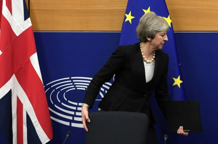La Première ministre britannique Theresa May, le 11 mars 2019 à Strasbourg