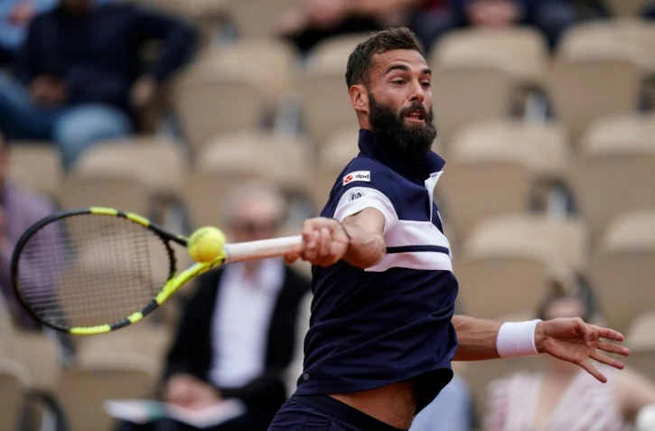 Le Français Benoît Paire contre le Japonais Kei Nishikori en 8e de finale à Roland-Garros, le 3 juin 2019