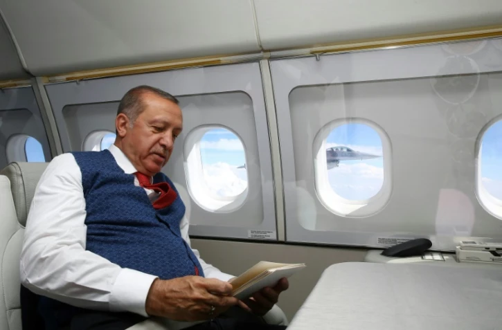 Le président turc Recep Tayyip Erdogan lors d'un déplacement entre Ankara et Istanbul, le 15 juillet 2017