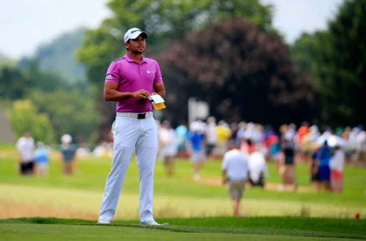 Le N.1 mondial australien Jason Day lors du dernier tour de l'US Open de golf, le 19 juin 2016 à Oakmont en Pennsylvanie