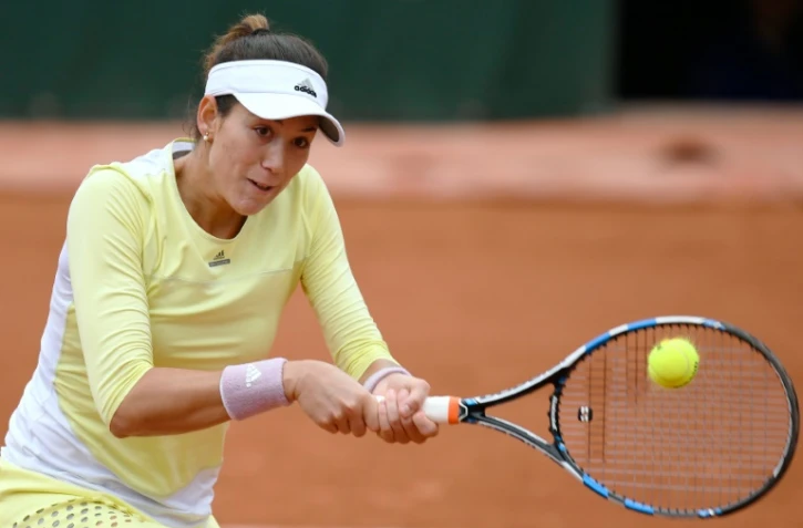 L'Espagnole Garbiñe Muguruza, le 3 juin 2016 à Roland-Garros lors de sa demi-finale face à l'Australienne Samantha Stosur