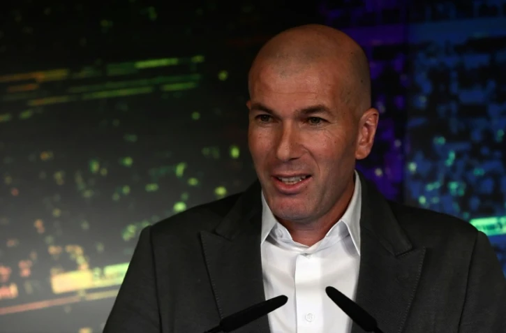Zinedine Zidane en conférence de presse à Madrid le 11 mars 2019 pour son retour comme entraîneur au Real 