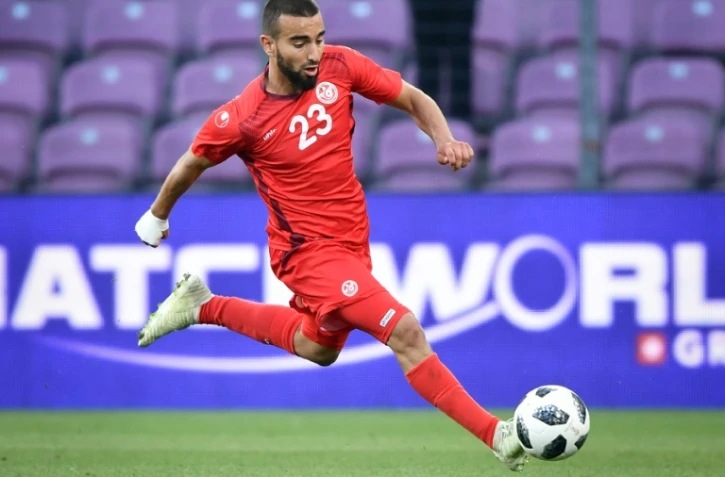 Le milieu de terrain de la Tunisie Naïm Sliti lors du match amical contre la Turquie, le 1er juin 2018 à Genève 