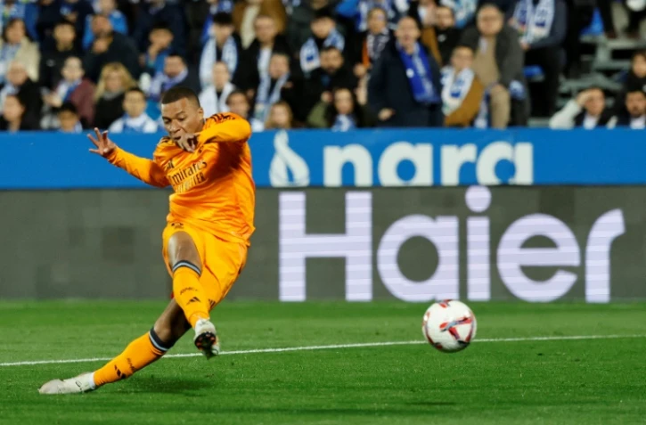 Kylian Mbappe lors du match de championnat d'Espagne du Real Madrid à Leganes, le 24 novembre 2024