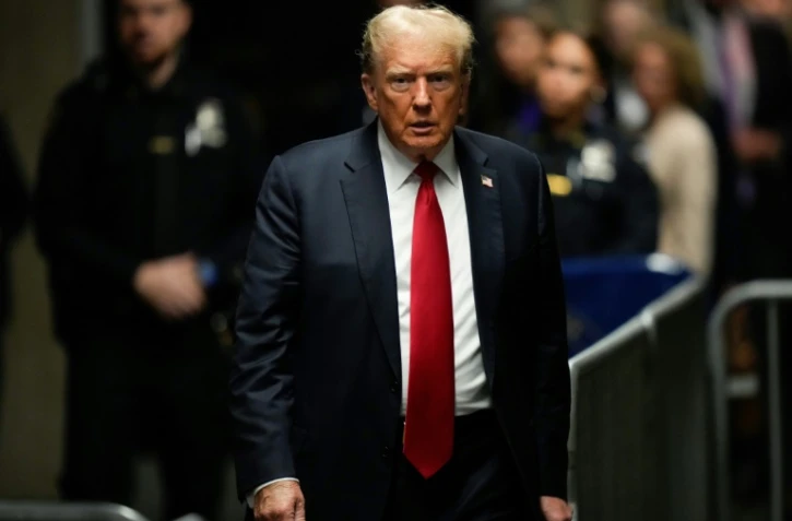 L'ancien président américain Donald Trump dans le tribunal de New York où a eu lieu son procès pénal, le 28 mai 2024