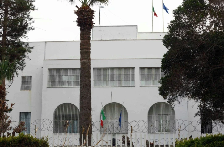 L'ambassade d'Italie à Tripoli, le 15 février 2015
