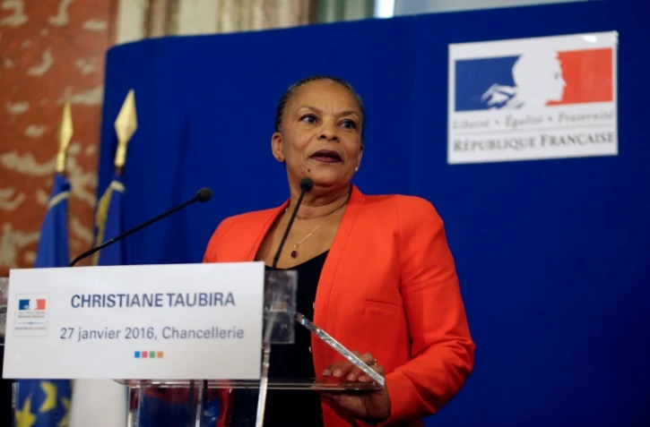 Christiane Taubira, le 27 janvier 2016 au ministère de la Justice à Paris