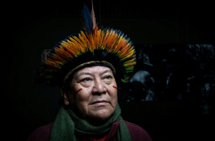 Le leader yanomami Davi Kopenawa, le 29 janvier 2020 à Paris