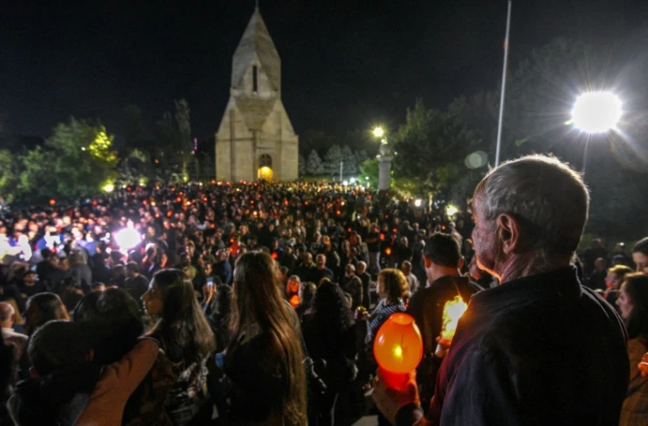 Rassemblement à l'appel de l'opposition pour honorer la mémoire des morts de la dernière guerre contre l'Azerbaïdjan à propos de la région disputée du Nagorny-Karabakh, le 26 septembre 2021 à Erevan