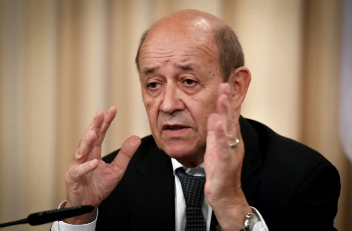 Le chef de la diplomatie française Jean-Yves Le Drian, le 27 février 2018 à Moscou