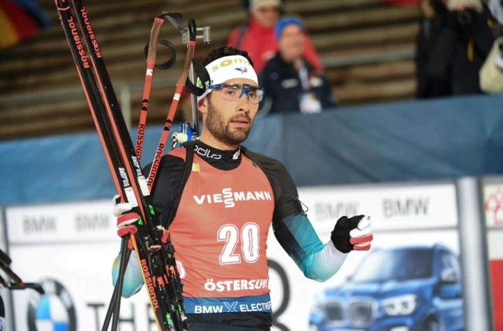 Le biathlète français Martin Fourcade après sa victoire au 20 km individuel d'Östersund, le 4 décembre 2019