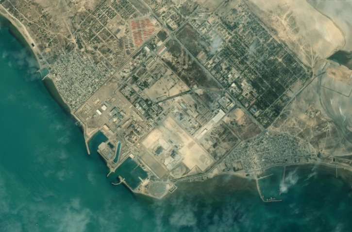 Image satellite fournie par Maxar Technologies le 8 janvier 2020 de la centrale nucléaire de Bouchehr, dans le sud de l'Iran 