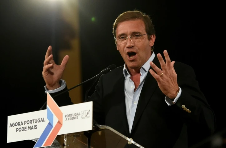 Le Premier ministre Pedro Passos Coelho en campagne le 27 septembre 2015 à Braga