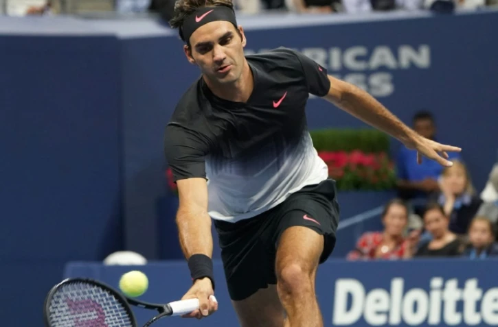 Le Suisse Roger Federer lors de son match du 3e tour de l'US Open face à l'Espagnol Feliciano Lopez, le 2 septembre 2017 à New York