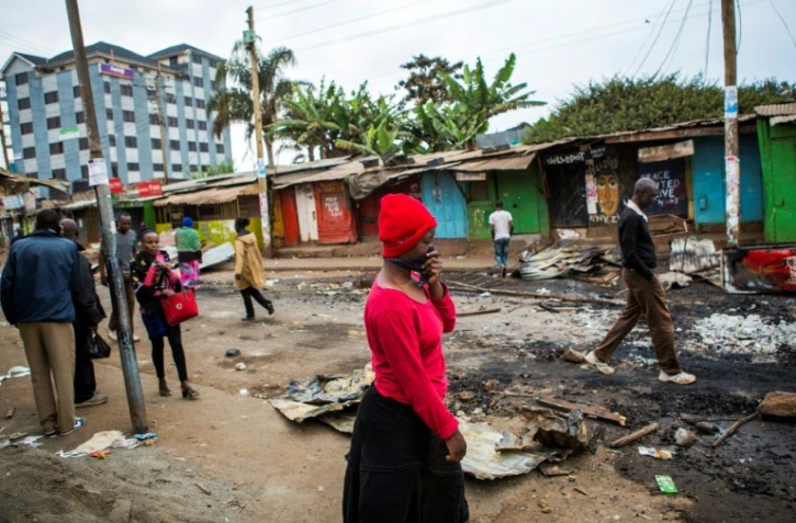 Dégâts après des émeutes à Kisumu, au Kenya, le 12 août 2017