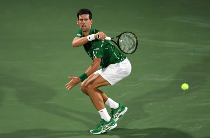 Novak Djokovic, lors du tournoi de Dubaï, le 24 février 2020