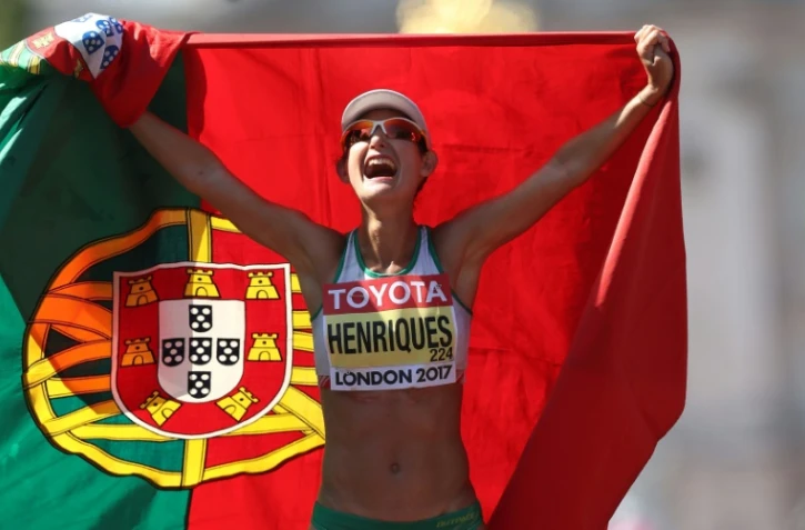 La Portugaise Ines Henriques remporte le premier 50 km marche femmes de l'histoire des Mondiaux, le 13 août 2017 à Londres
