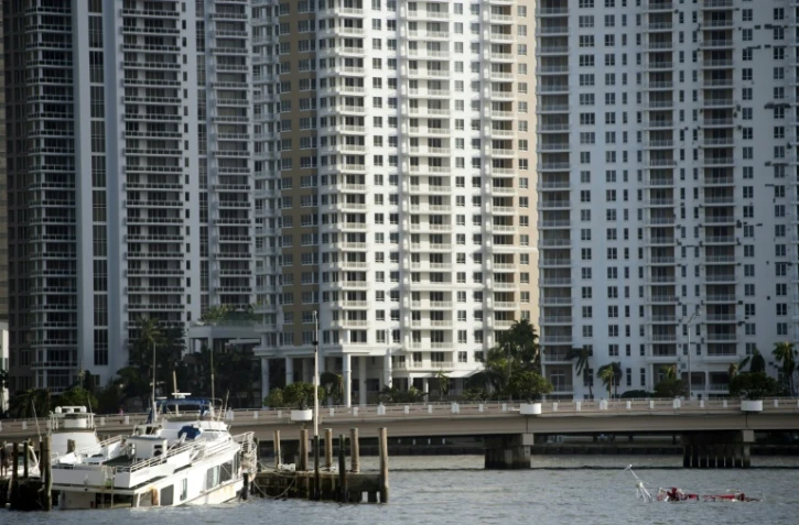 La marina du centre-ville de Miami après le passage d'Irma, le 11 septembre 2017
