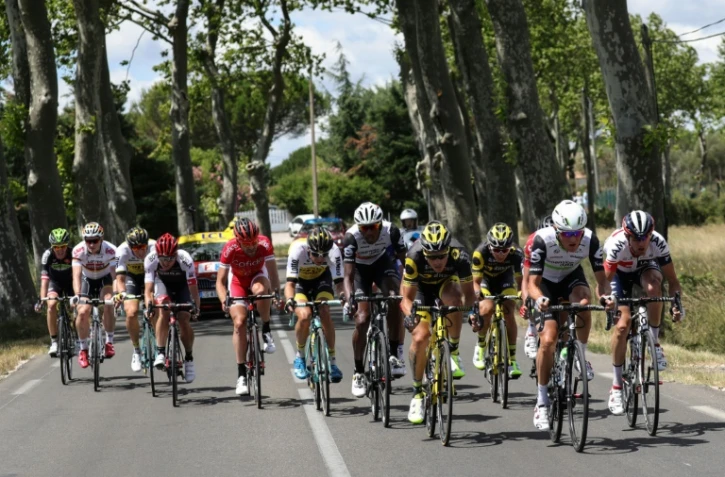 La tête du peloton lors de la 12e étape du Tour de France, le 14 juillet 2016 au Mont Ventoux