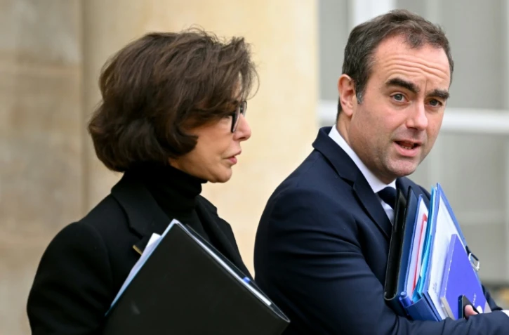 La ministre de la Culture Rachida Dati et le Premier ministre Sebastien Lecornu au palais de l'Elysée, à Paris le 10 décembre 2025