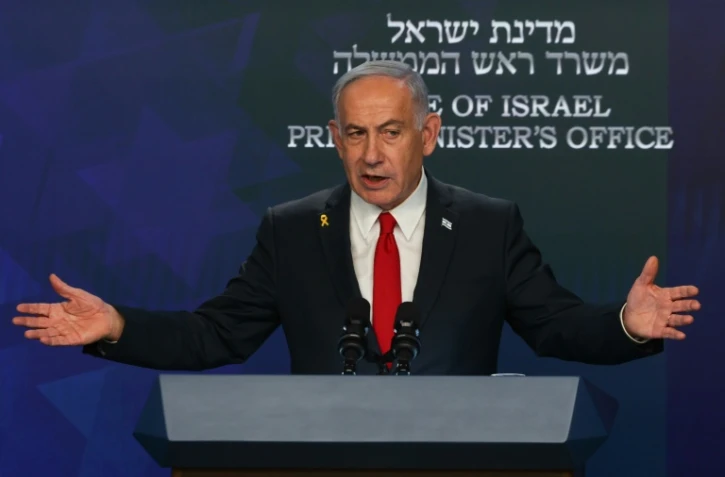 Le Premier ministre israélien Benjamin Netanyahu s'exprime lors d'une conférence de presse à Jérusalem le 21 mai 2025.
