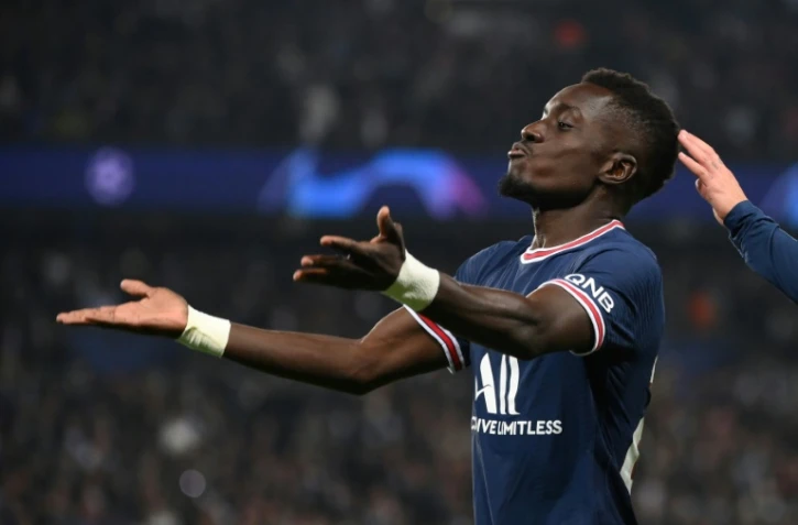 Idrissa Gueye buteur avec Paris contre Manchester City en Ligue des champions, le 28 septembre 2021 au Parc des Princes