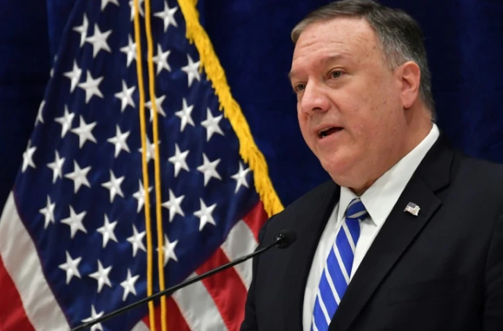 Le secrétaire d'Etat américain Mike Pompeo, lors d'une conférence de presse à Doha, le 29 février 2020