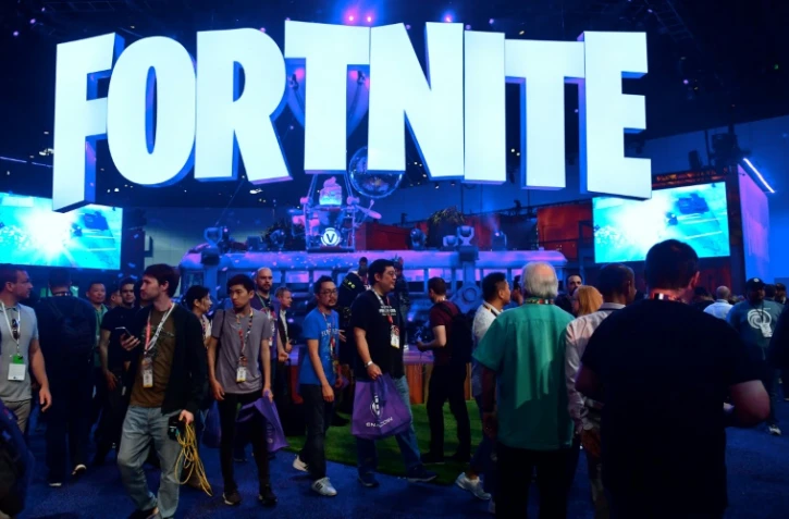 Le stand Fortnite lors d'un salon à Los Angeles, le 12 juin 2018
