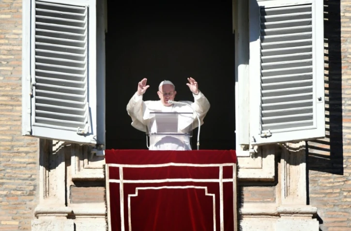 Le pape François lors de la prière de l'Angelus au Vatican le 1er janvier 2019