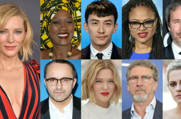 De gauche à droite et de haut en bas: Cate Blanchett, Khadja Nin, Chang Chen, Ava DuVernay, Denis Villeneuve, Andrei Zvyagintsev, Léa Seydoux, Robert Guediguian et Kristen Stewart