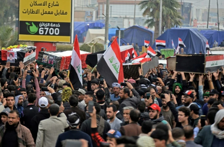 Funérailles des manifestants tués lors de mouvements de contestation, le 29 novembre 2019 à Najaf, en Irak