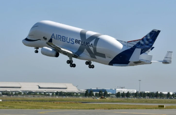 L'Airbus Beluga XL décolle de l'aéroport de Toulouse-Blagnac, le 19 juillet 2018