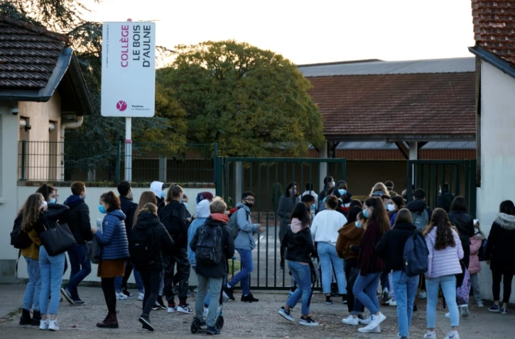 Des élèves du collège du Bois d'Aulne à Conflans-Sainte-Honorine (Yvelines), le 3 novembre 2020
