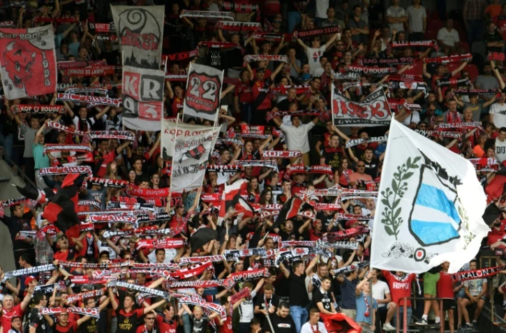Les supporters de Guingamp lors d'un match contre Strasbourg, ler 27 août 2017 au Roudourou