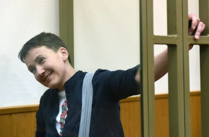 La pilote ukrainienne Nadia Savtchenko lors de son procès dans la ville russe de Donetsk, le 21 mars 2016