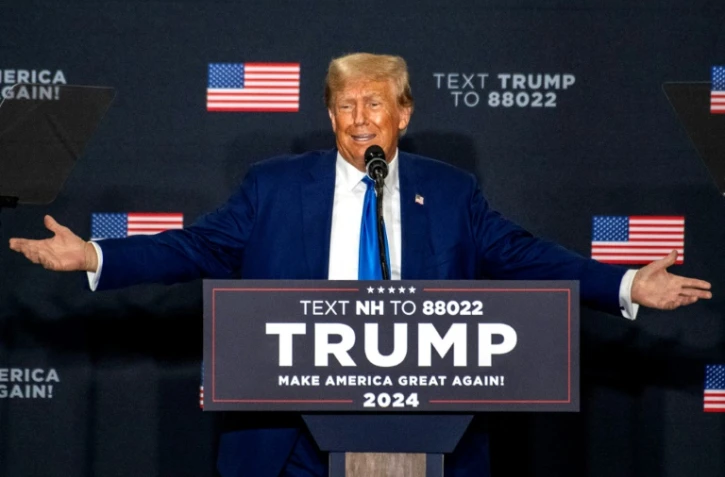 L'ancien président américain Donald Trump, candidat à la présidentielle 2024, à Derry, dans le New Hampshire, le 23 octobre 2023