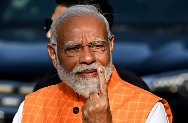 Le Premier ministre indien Narendra Modi le 7 mai 2024 Ă Ahmedabad