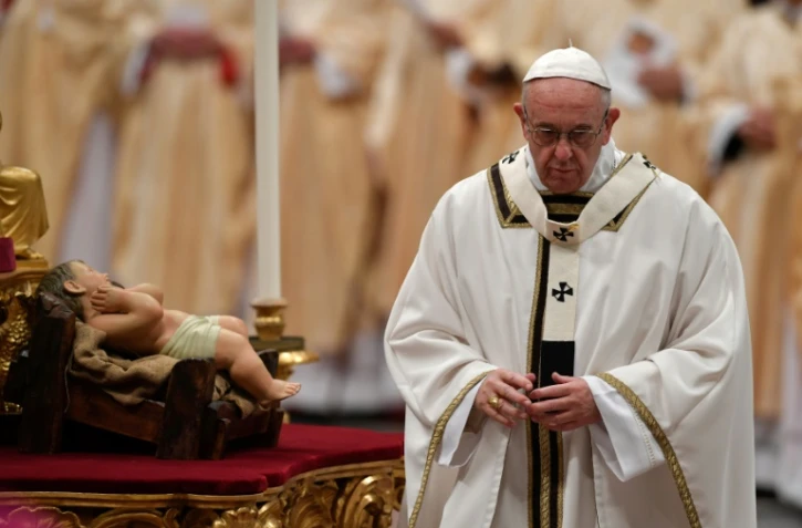 Le pape François lors de son homélie de Noël, le 24 décembre 2017 au Vatican