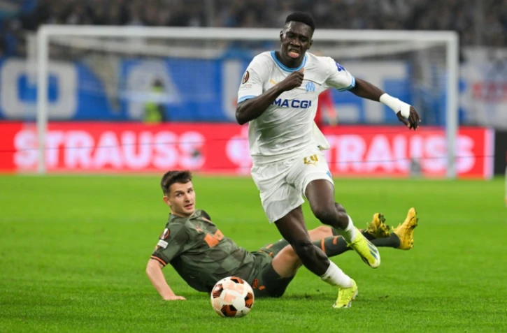 Le Marseillais Ismaila Sarr contre le Shakhtar Donetsk, le 22 février 2024 au Stade Vélodrome    