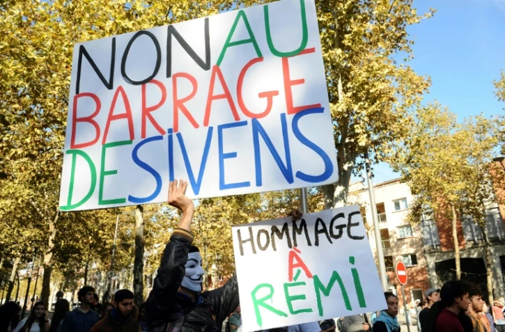 Manifestation à Albi le 27 octobre 2014, au lendemain de la mort de Rémi Fraisse à Sivens (Tarn)