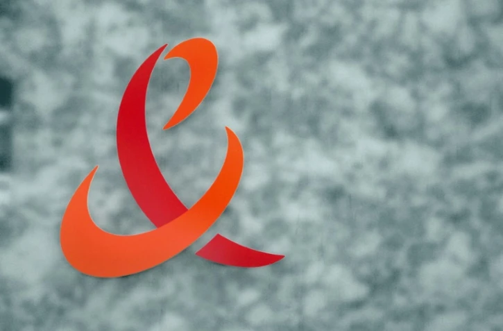 Le logo de l'opérateur de télécommunications français France Telecom  le 25 août 2005 à Paris