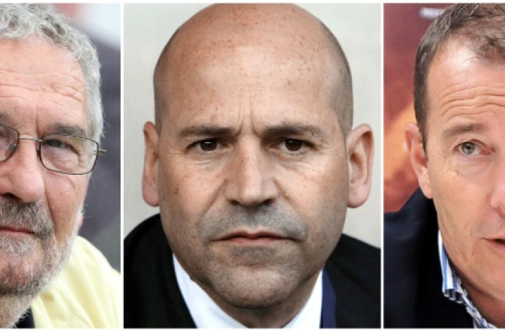 Photomontage représentant le président de Caen Jean-François Fortin, l'homme d'affaires Michel Moulin et l'ex-président de Nîmes Jean-Marc Conrad