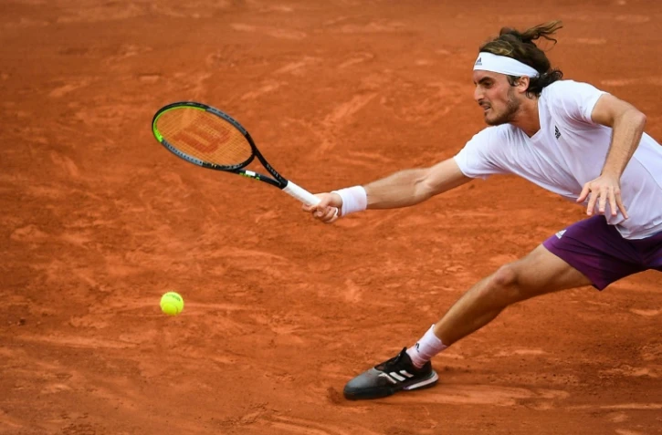Le Grec Stefanos Tsitsipas face Ă l'Espagnol Pedro Martinez au 2e tour du tournoi de Roland-Garros, le 2 juin 2021