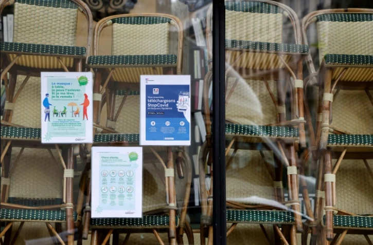 Le café Les Deux Magots à Paris fermé, le 2 novembre 2020